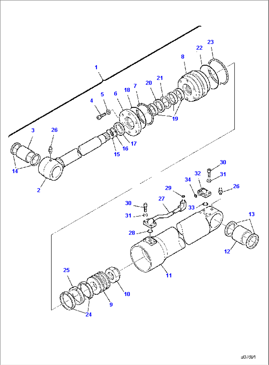 2nd BOOM CYLINDER, R.H.