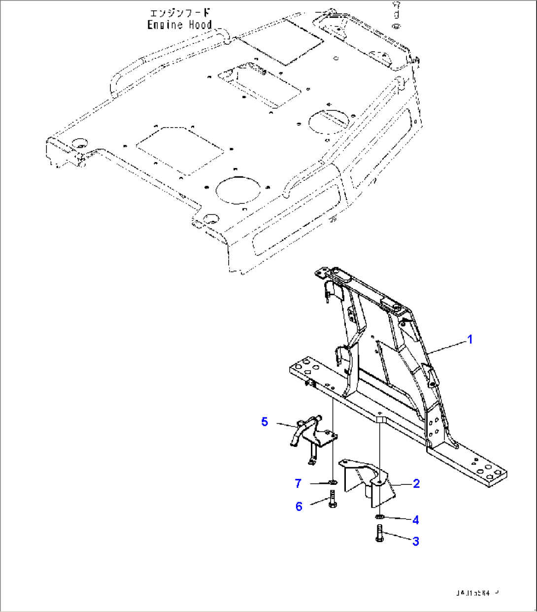 Front Guard, Hood Support, Rear Side (#90023-)