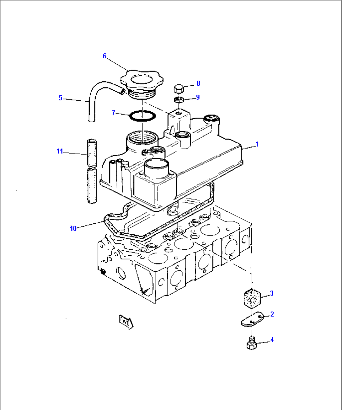 LUBRICATING OIL FILLER AND BREATHER