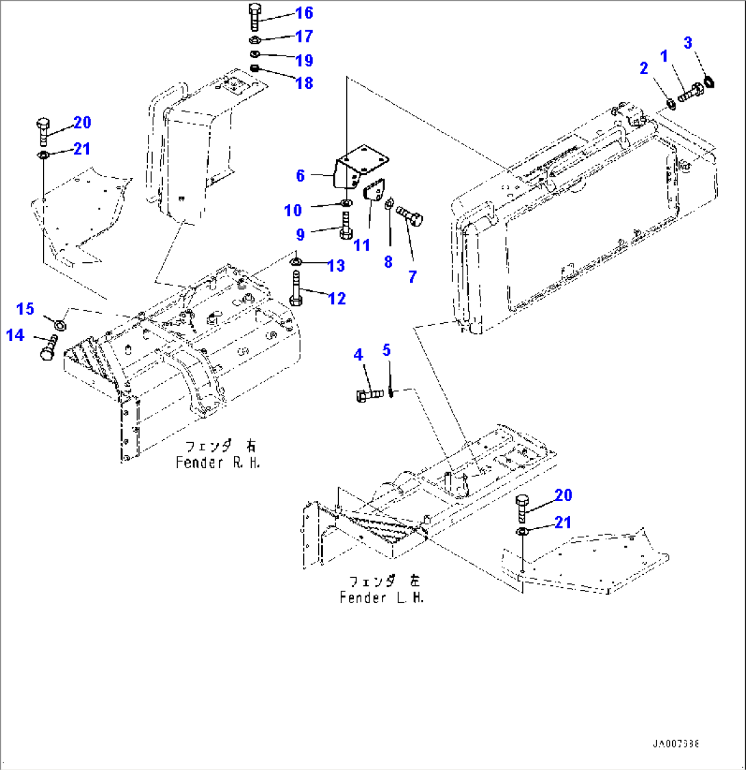 Fender Cover, Mounting (#80001-)