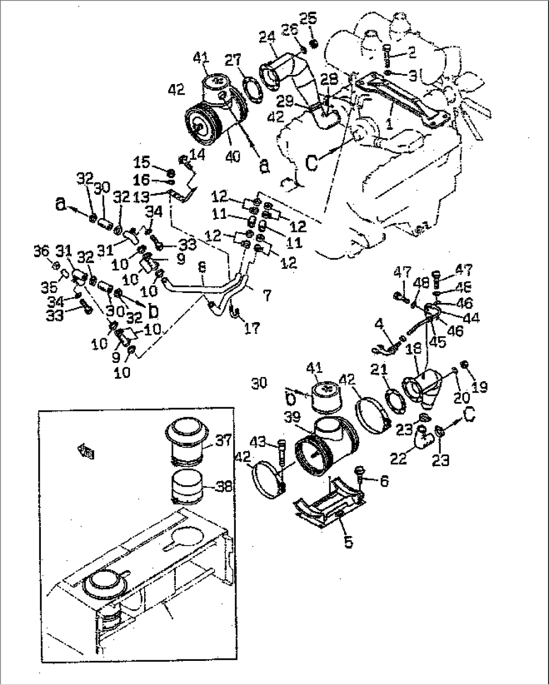 ENGINE (ENGINE AND AIR CLEANER MOUNTING PARTS) (WITH AIR INTAKE EXTENSION)(#50001-50006)