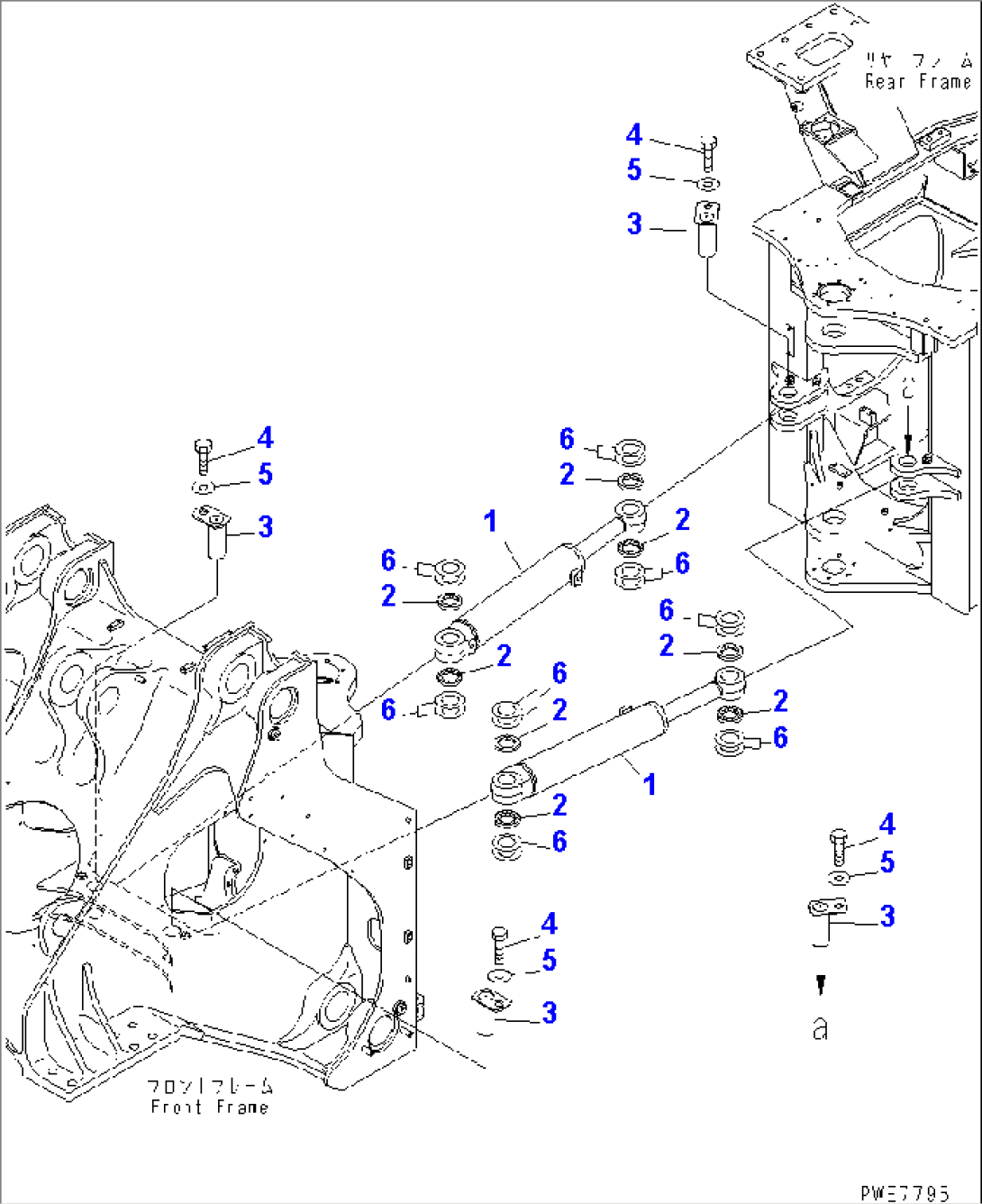 STEERING CYLINDER (CYLINDER AND SEAL) (WITH AUTO GREASE)(#50001-52000)