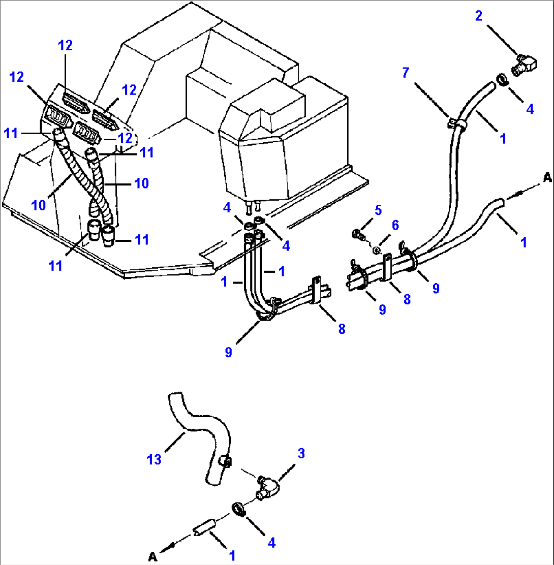 FIG NO. 5592 HEATER DEFROSTER - S/N 3053 AND UP HEATER PIPING