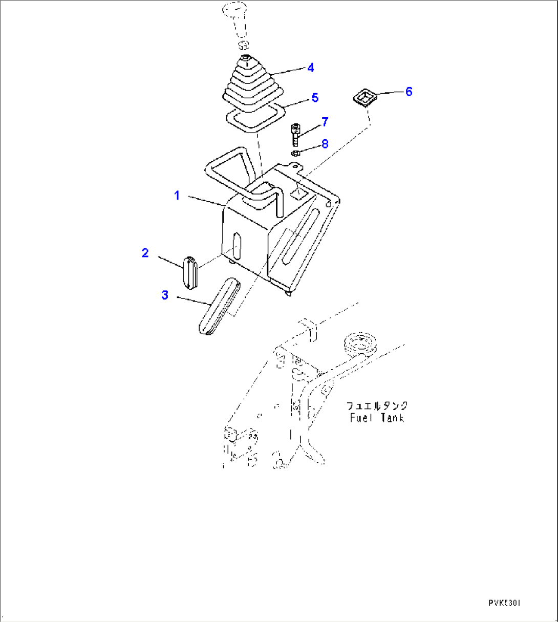 Fuel Tank and Controls, Lever Guide (#90210-)