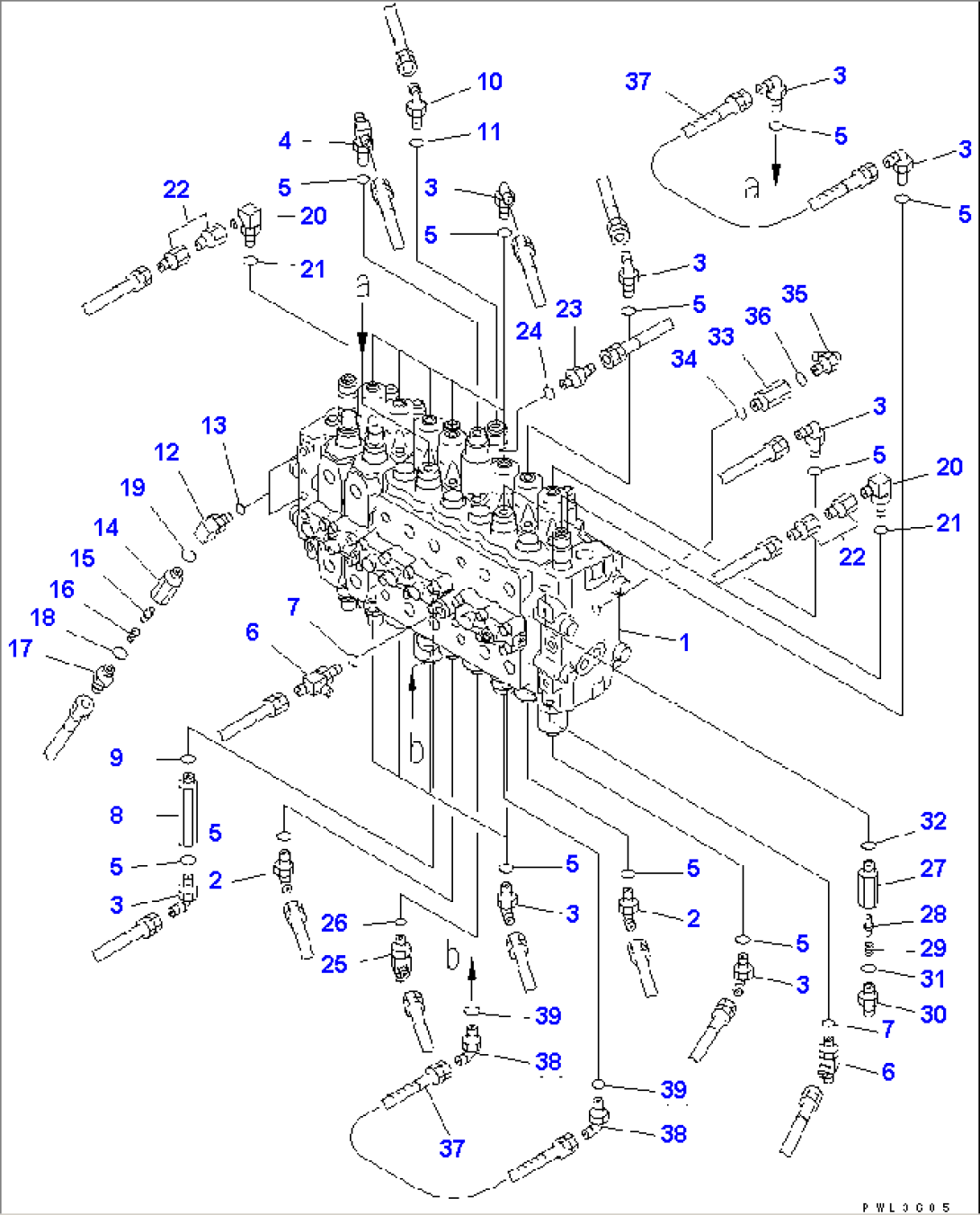 MAIN VALVE (CONNECTING PARTS) (2 ACTUATOR)(#K32022-)