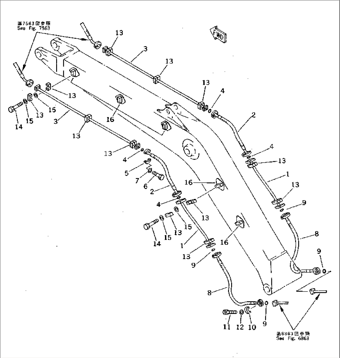 ADDITIONAL PIPING (ATTACHMENT SIDE) (BOOM)