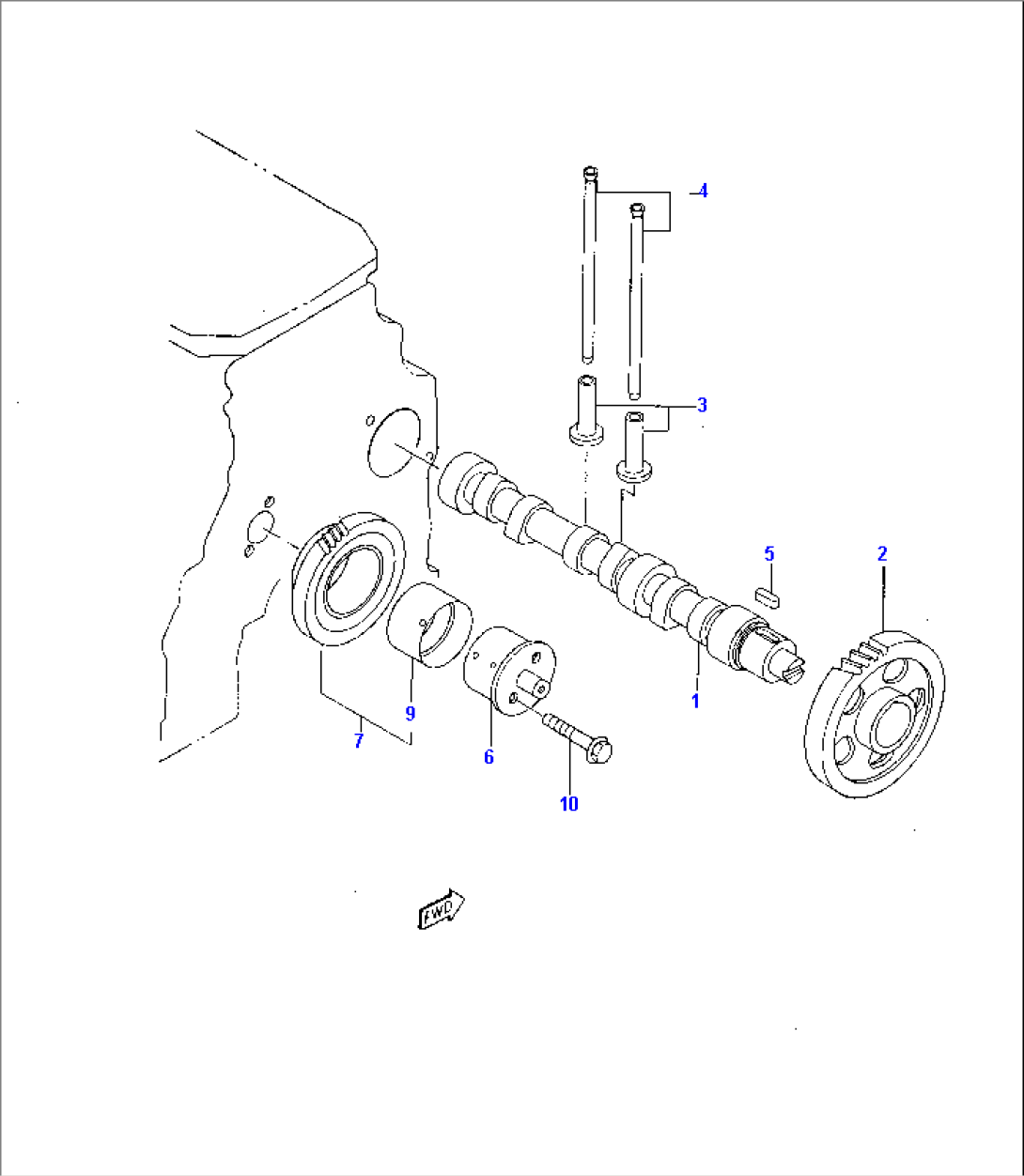 CAMSHAFT AND DRIVING GEAR