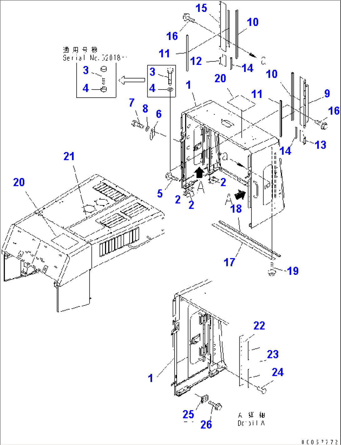 HOOD (RADIATOR GUARD 1/2) (WITH R.H. STEP)