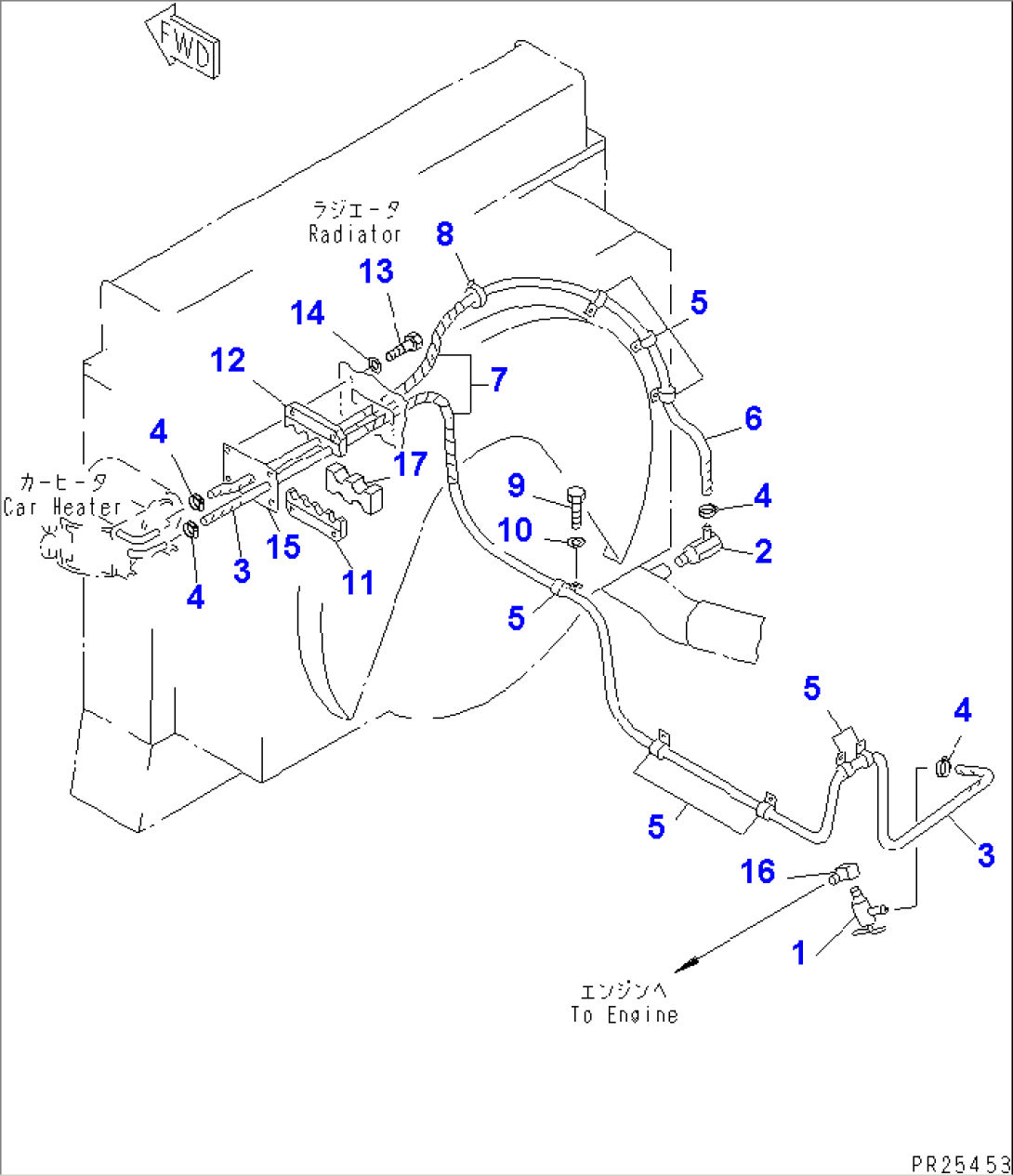 CAR HEATER (1/3) (PIPING)(#1055-)