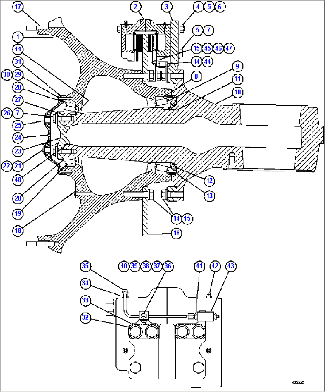 SPINDLE, HUB & BRAKE ASSEMBLY
