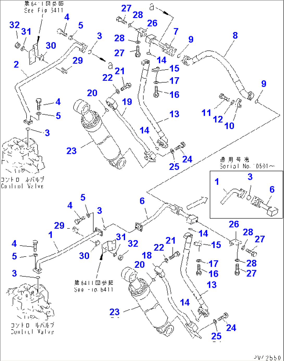 HYDRAULIC PIPING (LIFT CYLINDER LINE 2/2)