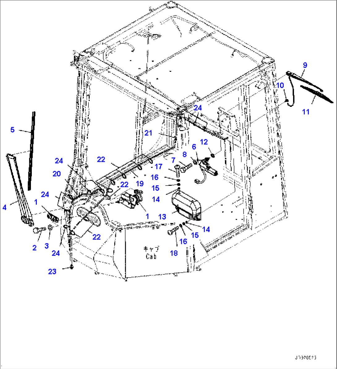 ROPS Cab, Front and Rear Wiper (#55425-)