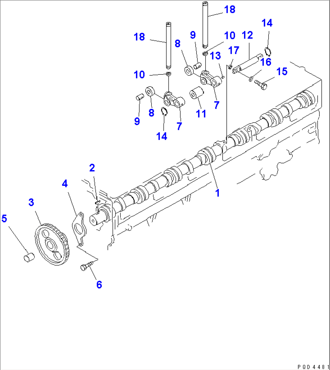 CAMSHAFT AND CAMFOLLOWER(#17481-)