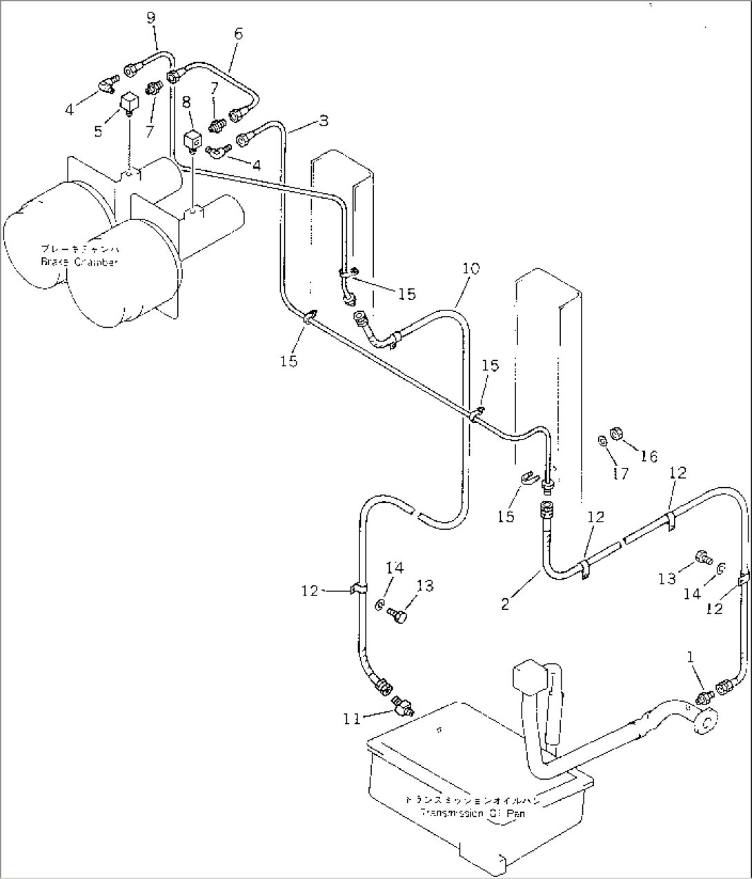 BRAKE OIL PIPING (REAR) (TRANSMISSION OIL PAN TO BRAKE CHAMBER)(#2001-2263)