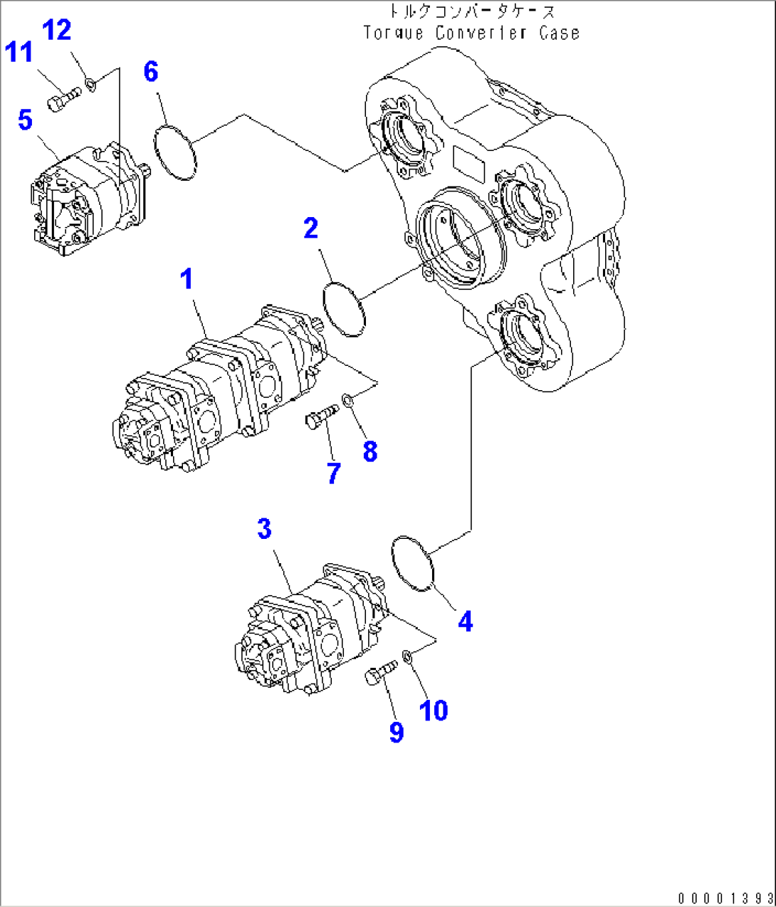 HYDRAULIC PUMP AND MOUNTING PARTS (LIMITED SLIP DIF.) (-40ßC SPEC.)