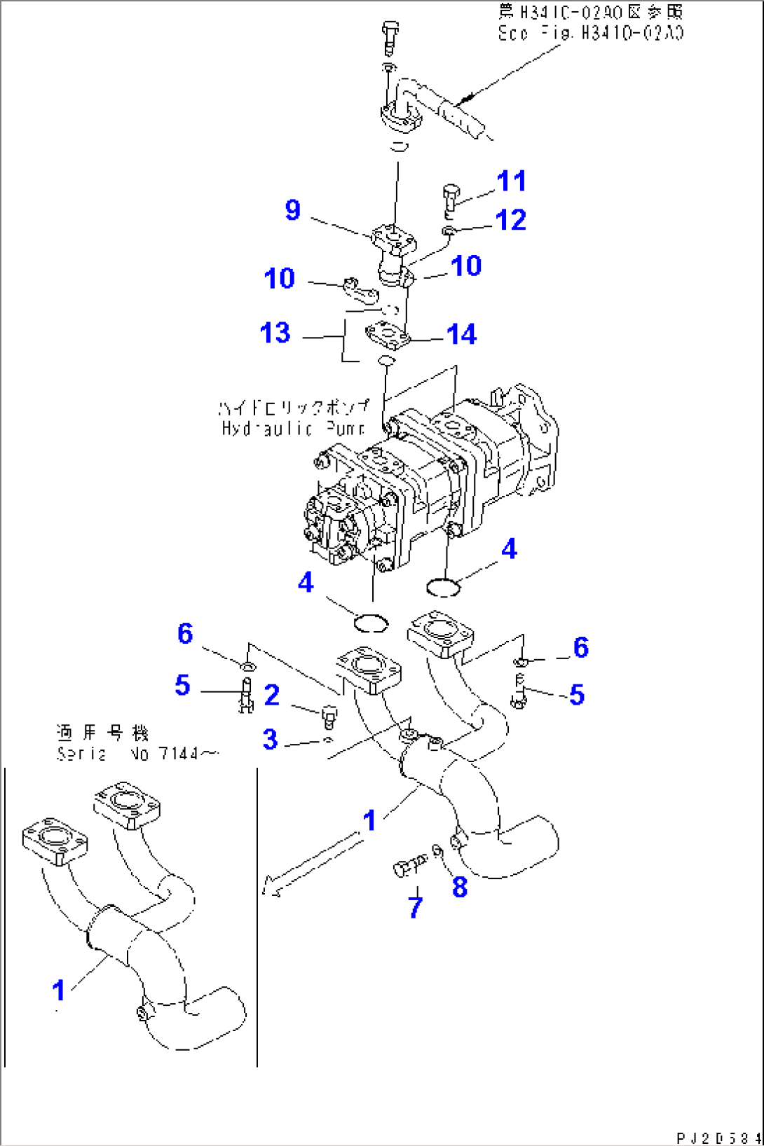 HYDRAULIC PIPING (STEERING AND HOIST PUMP LINE)