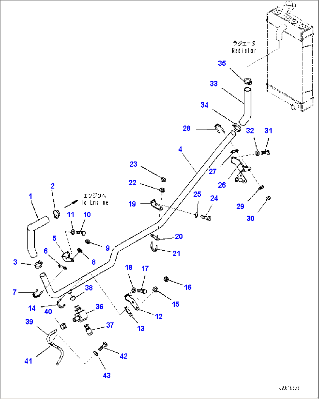 Cooling System, Radiator Piping (1/2) (#80001-)