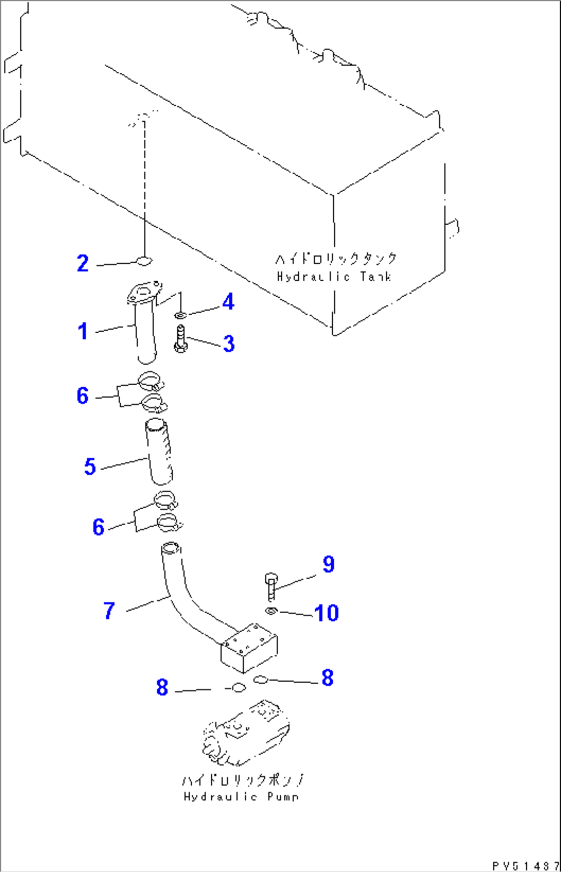 HYDRAULIC PIPING (TANK TO PUMP)(#11001-11082)