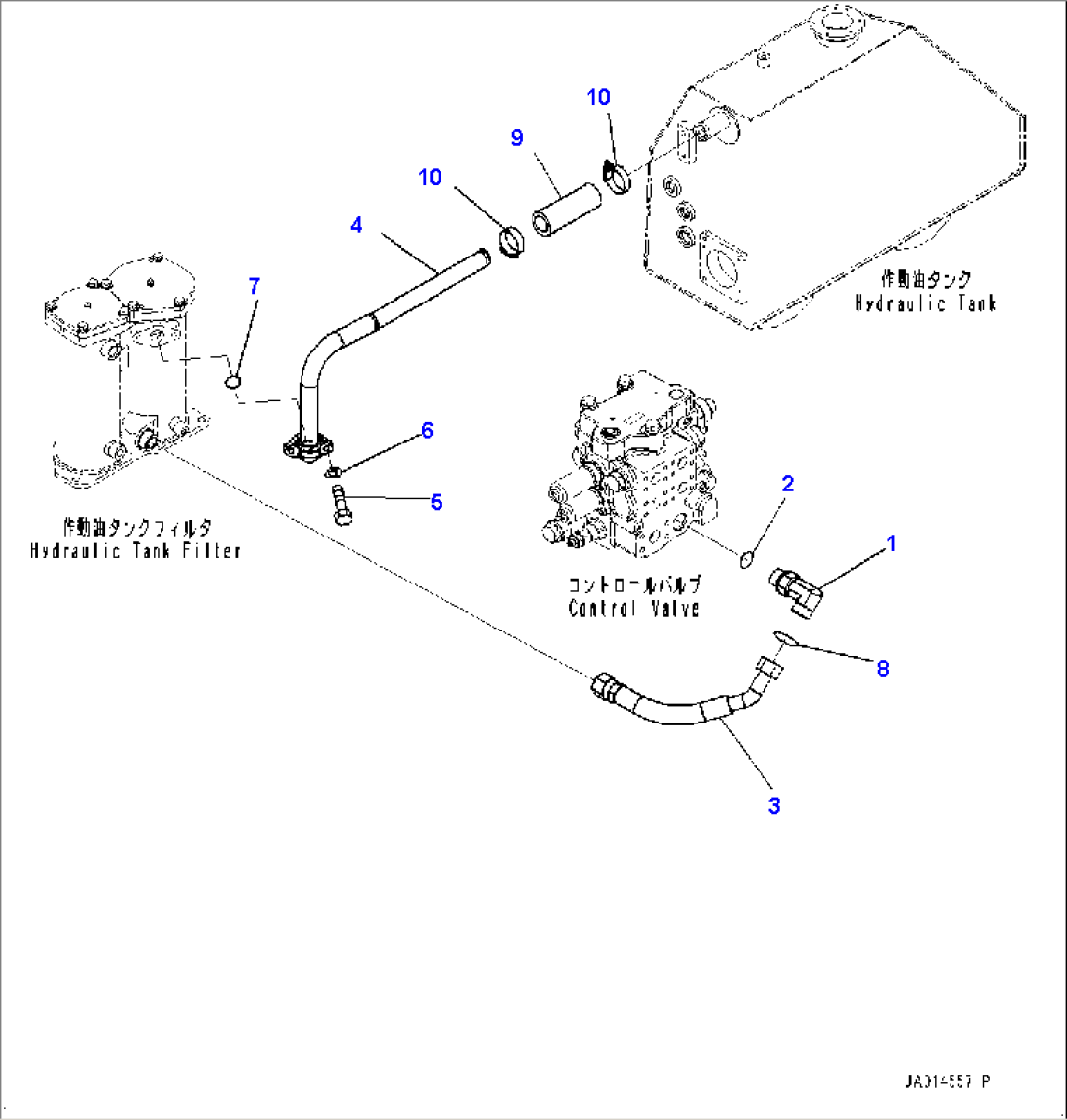Hydraulic Pump Piping, Filter Piping (#10001-)