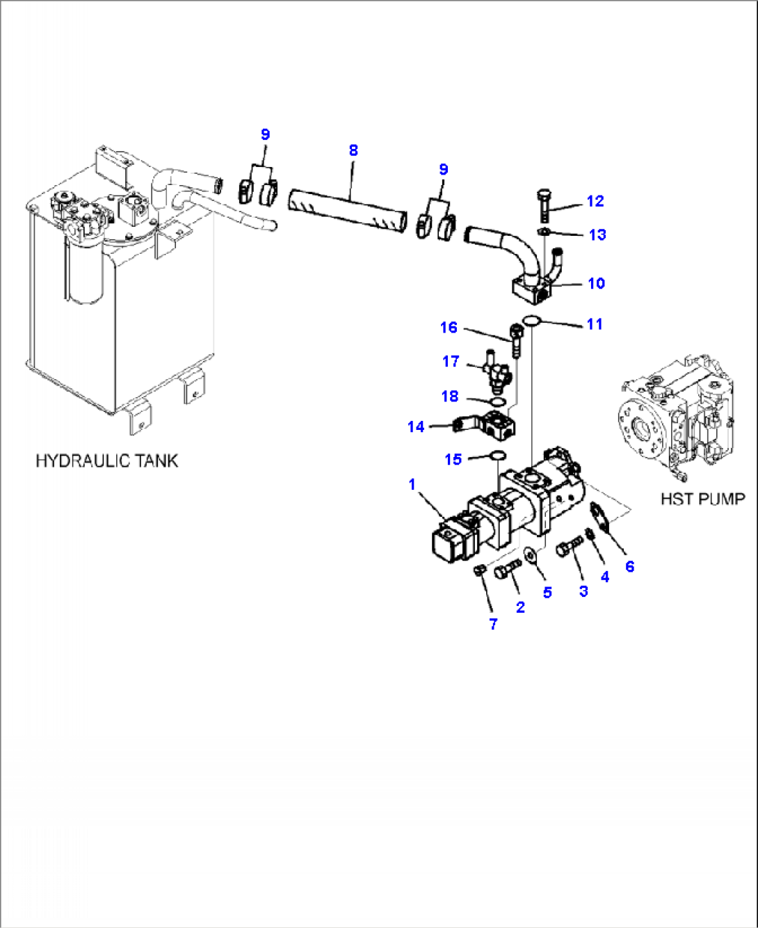 H0210-01A0 HYDRAULIC PIPING MAIN PUMP MOUNTING AND LINE