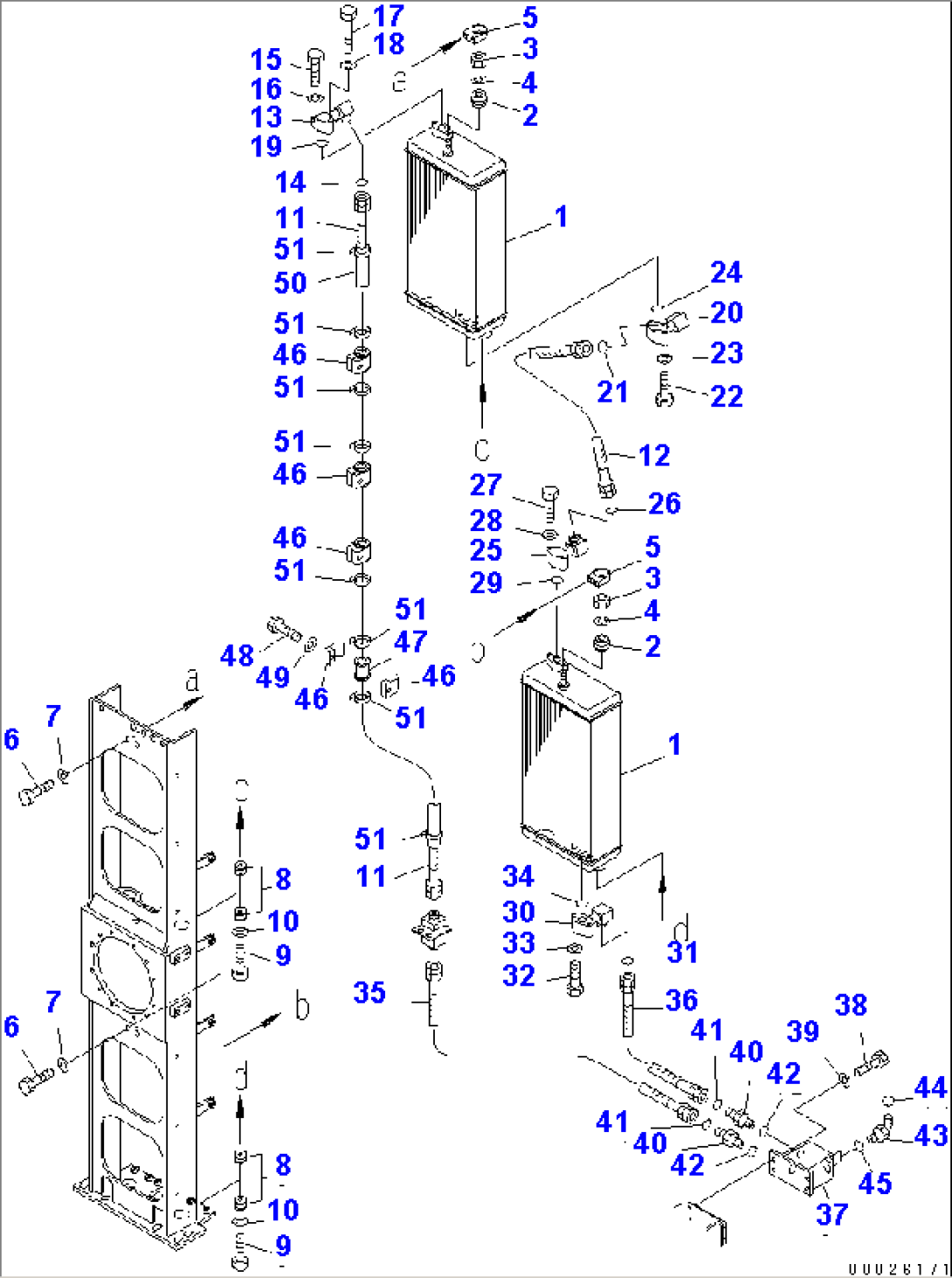 COOLING FAN DRIVE MOTOR AND PIPING