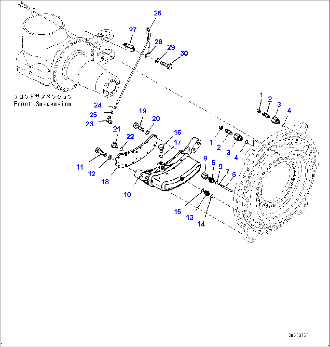 Front Axle, Brake, L.H. (3/3) (#10000-)