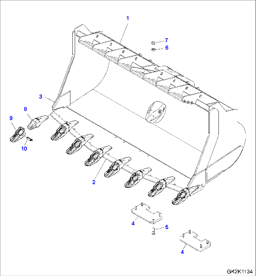 BUCKET (TYPE C-ROCK SP) (4.9CBM) (WITH TEETH HENSLEY)