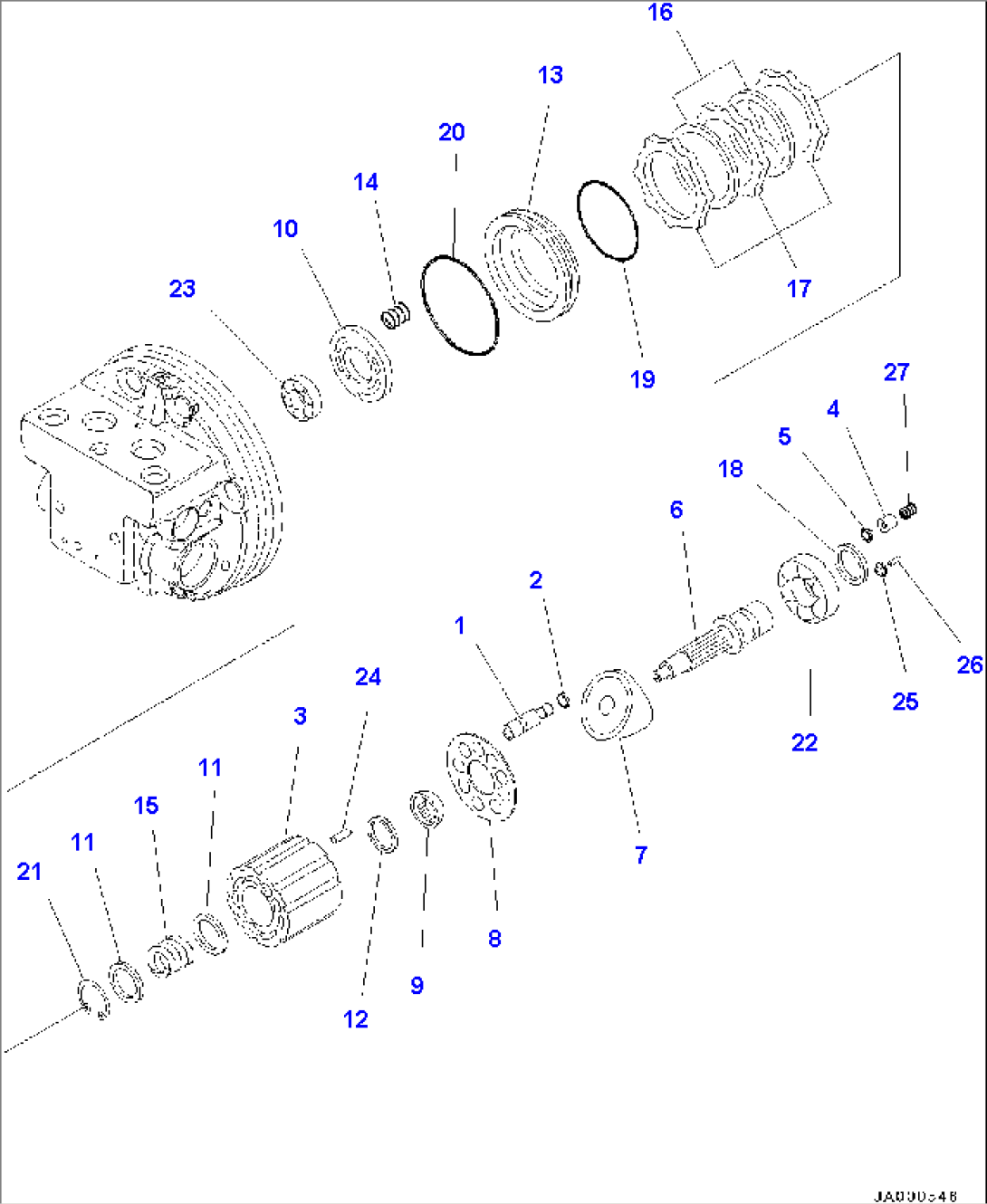 Travel Motor and Final Drive, Inner Parts, Travel Motor (2/3) (#15001-)