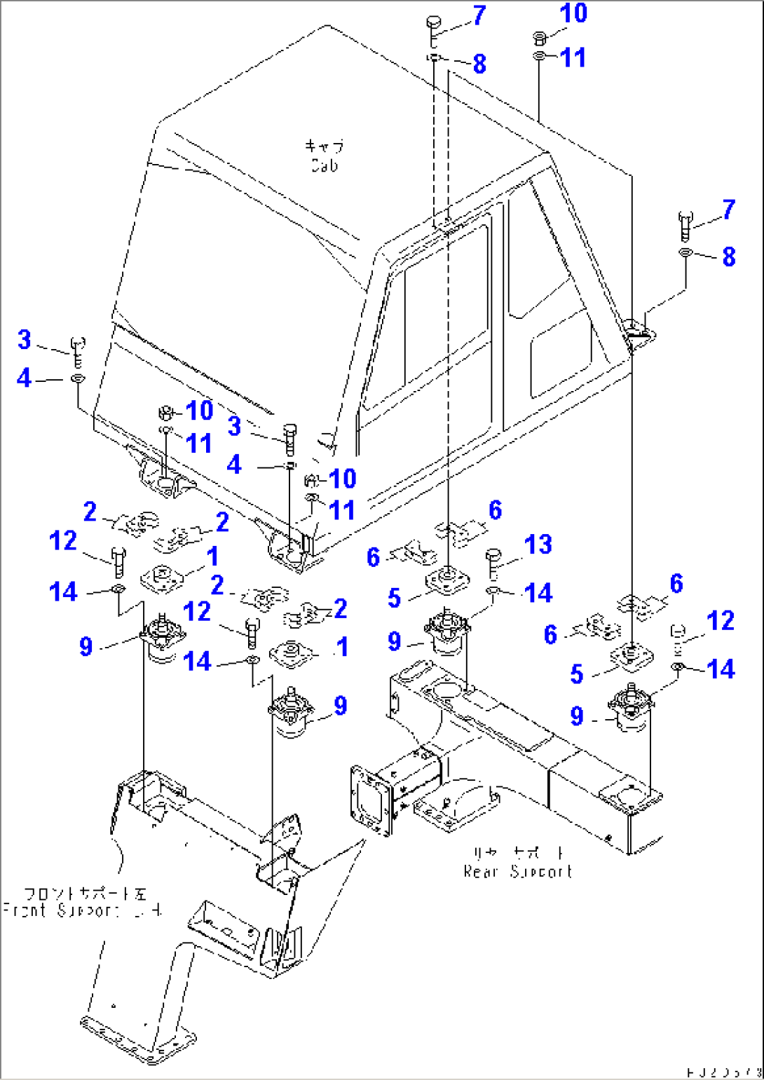 FRONT SUPPORT (CAB MOUNTING PARTS)