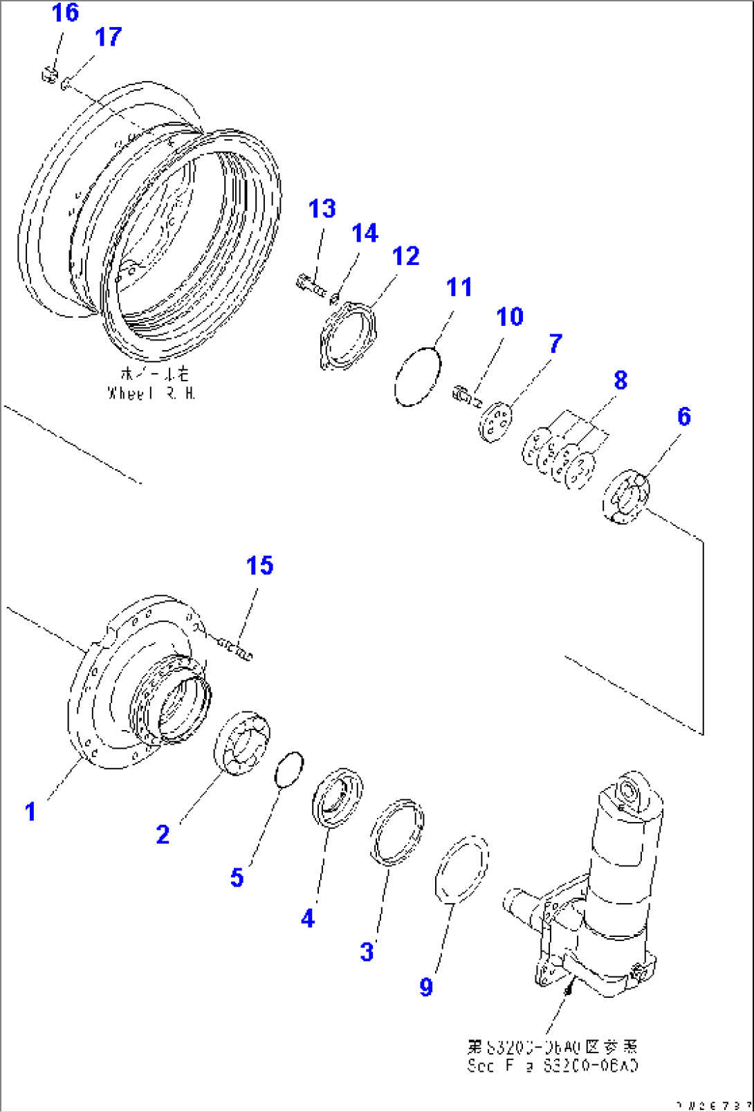 FRONT AXLE (RIGHT HAND) (1/7) (FRONT AXLE)(#1001-1311)
