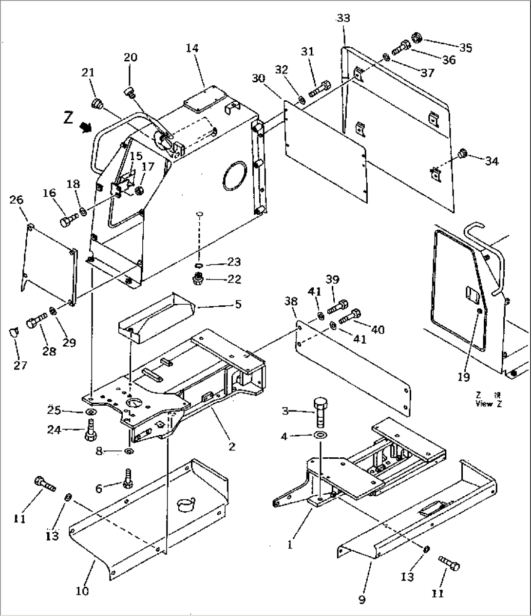 REAR COVER AND HYDRAULIC TANK