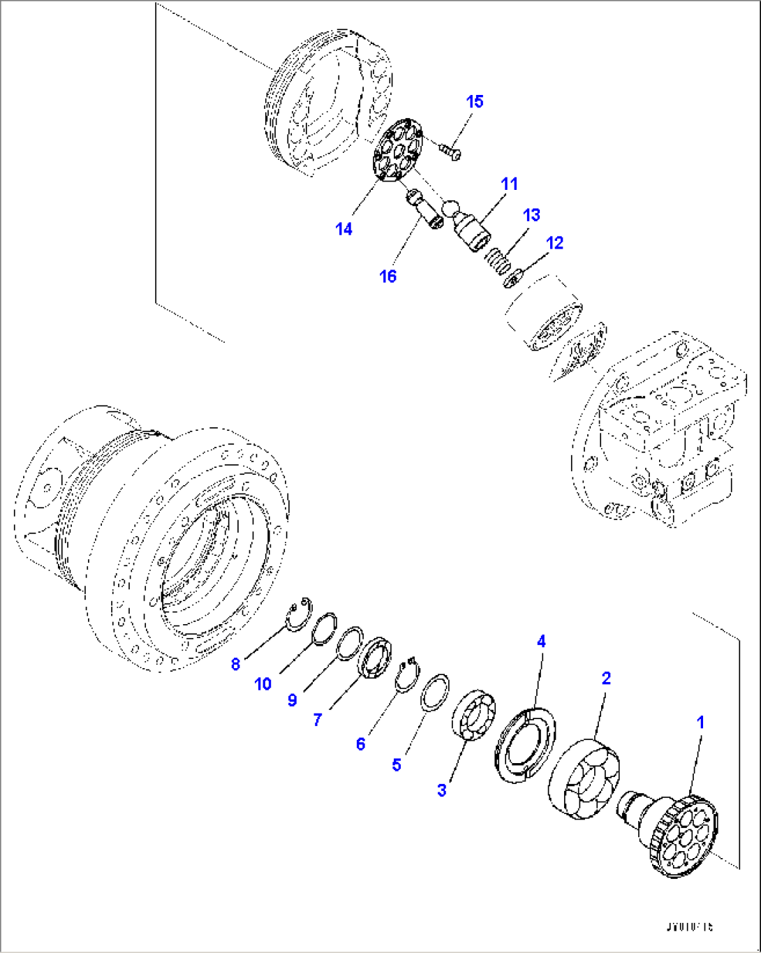 Final Drive, HST Motor, L.H. (3/4) (#40001-)