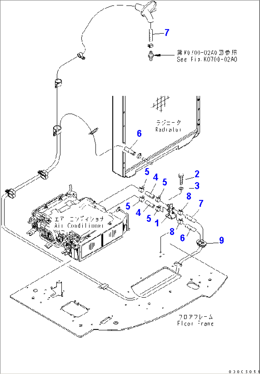 FLOOR FRAME (HEATER HOSE AND CLAMP)