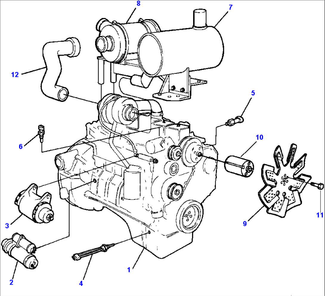 FIG NO. 1001A ENGINE AND ACCESSORIES