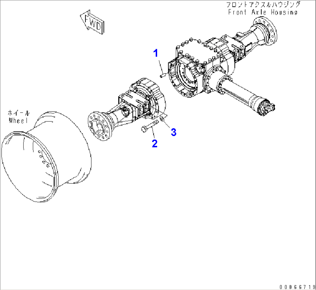 FRONT AXLE (MOUNTING PARTS)(#70001-)