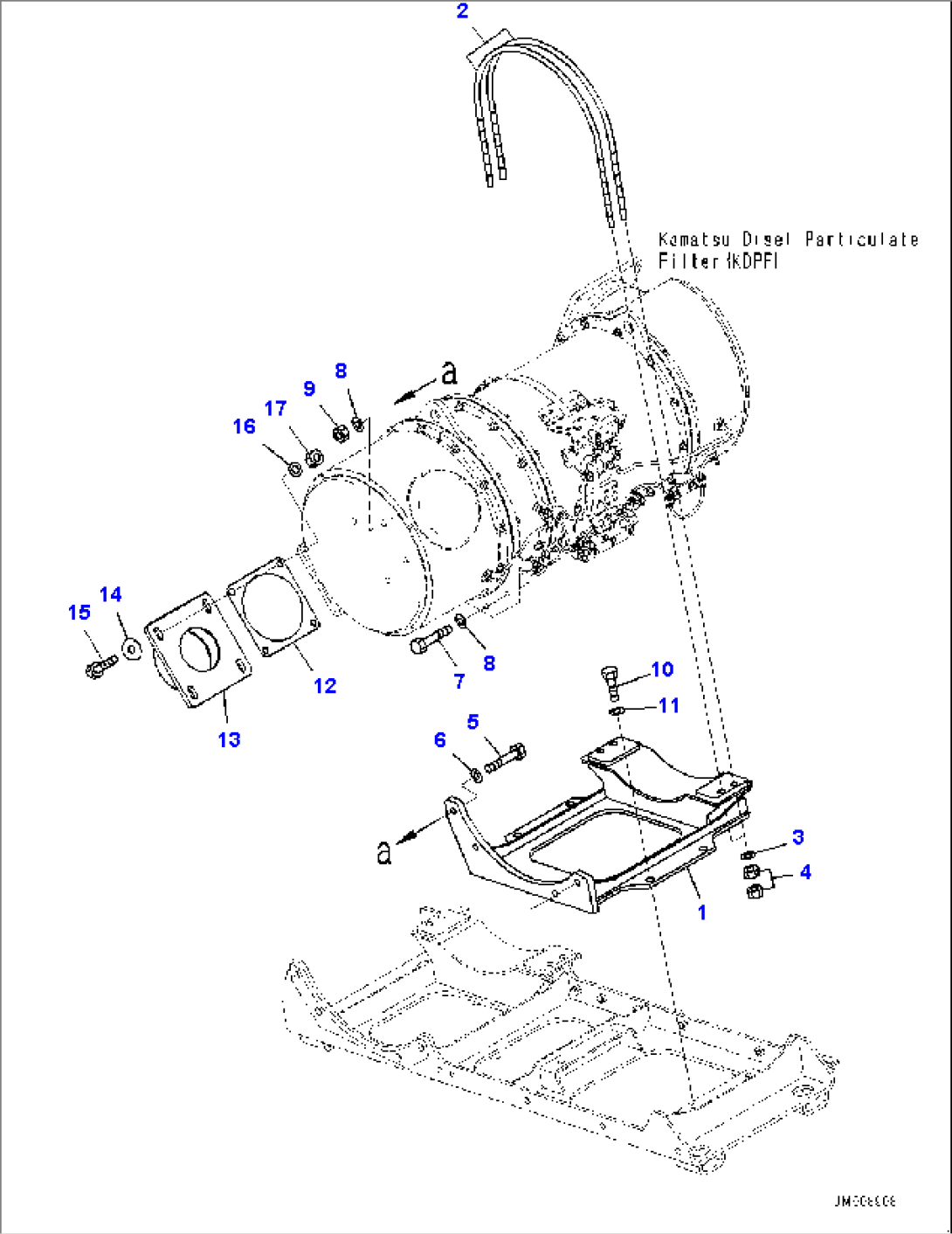 Exhaust, Komatsu Diesel Particulate Filter (KDPF) Mounting (#50001-)