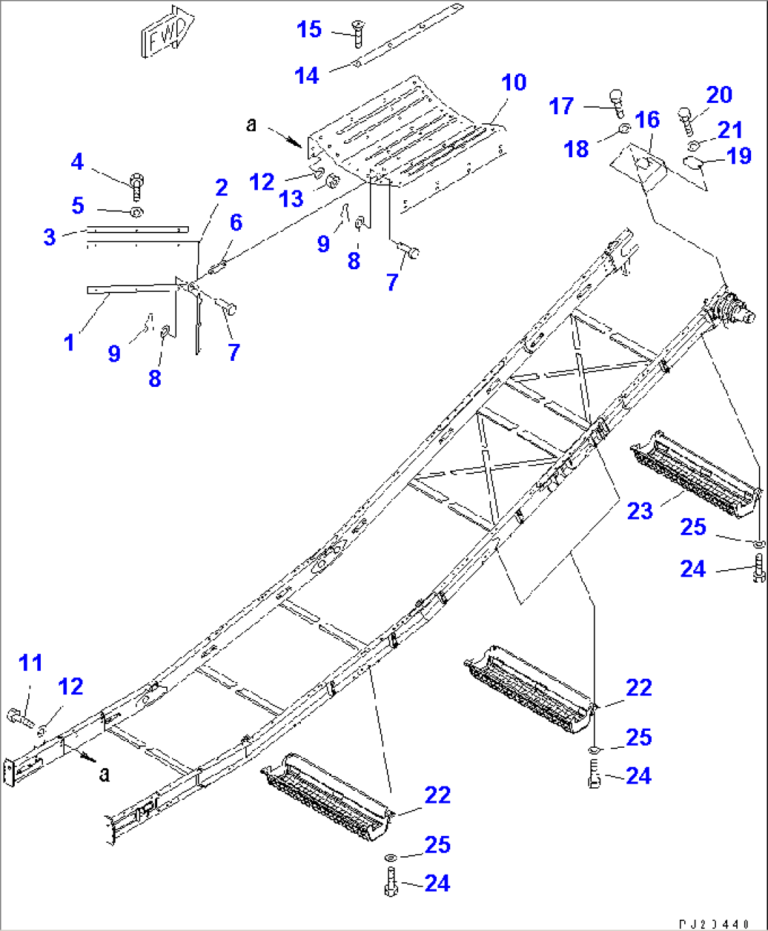 1ST CONVEYOR (INNER PARTS) (SCRAPER AND GUARD)(#1501-)