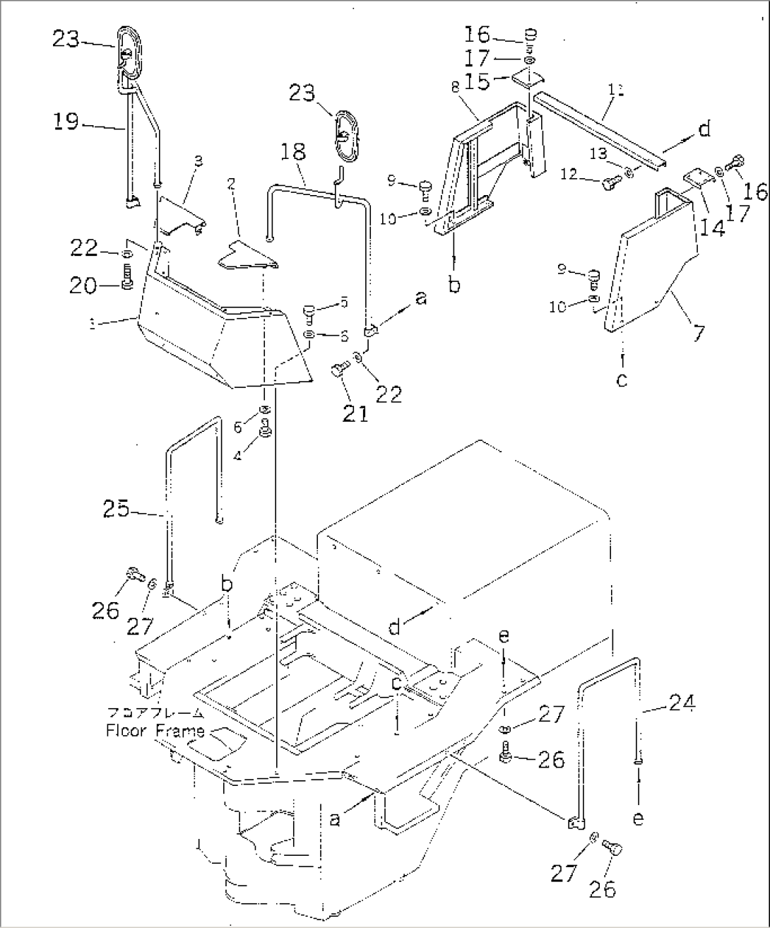 GUARD AND HAND RAIL (WITHOUT CAB) (FOR ROPS CANOPY)(#10001-19999)