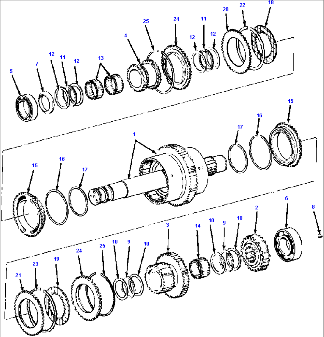 TRANSMISSION SECOND AND THIRD CLUTCH - WITH THREE FRICTION PLATES IN THIRD CLUTCH