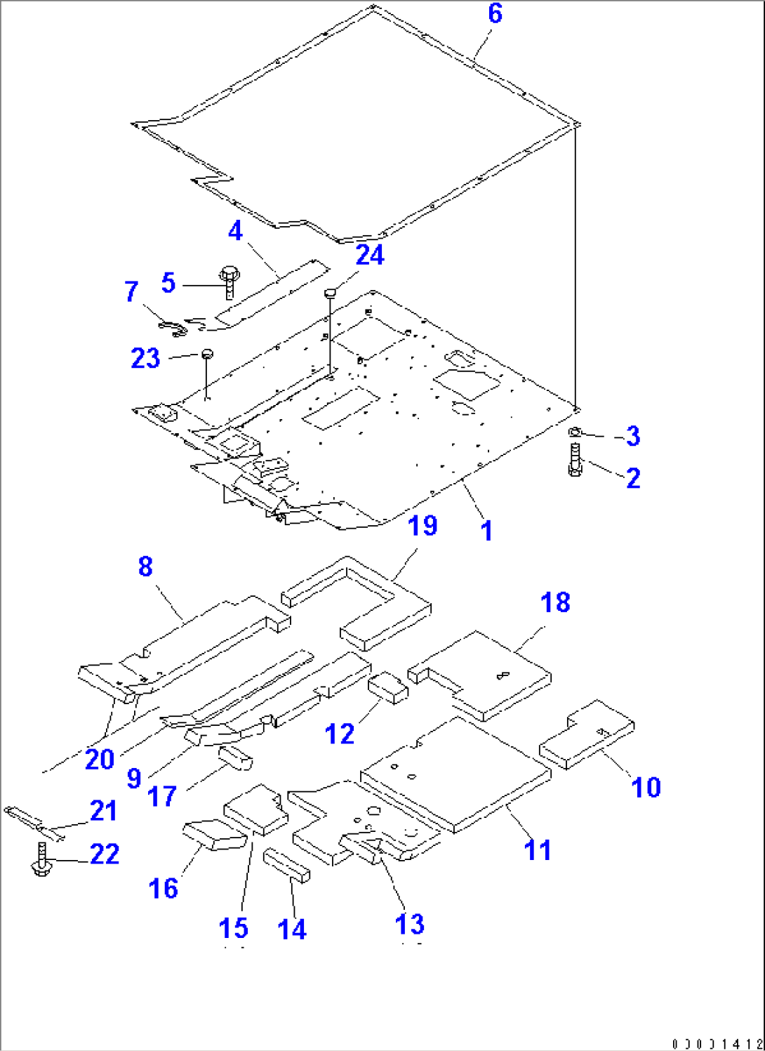 FLOOR (FLOOR FRAME AND MAT) (COLD WEATHER)(#1001-1041)
