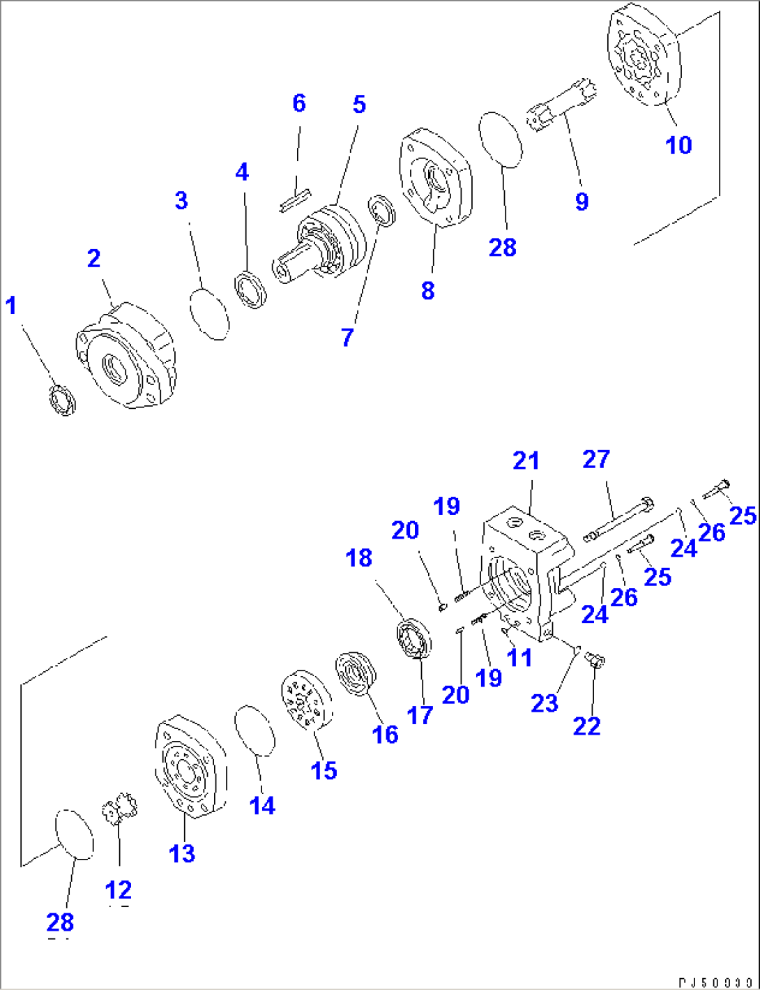 HYDRAULIC MOTOR (WITH CLUTCH TYPE CIRCLE REVERSE GEAR)